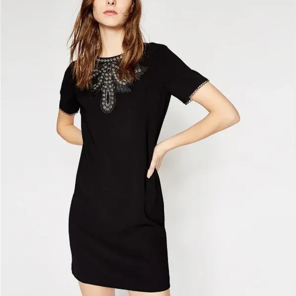 Kooples Dress with Lace Bib and Eyelets Size 1